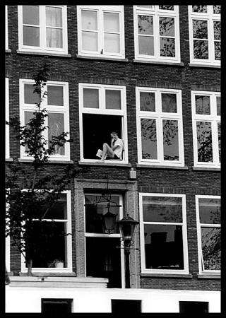 Man in window, Amsterdam,