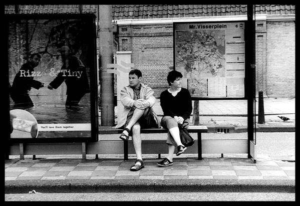 Couple waiting fora tram, Scheveningen,2001